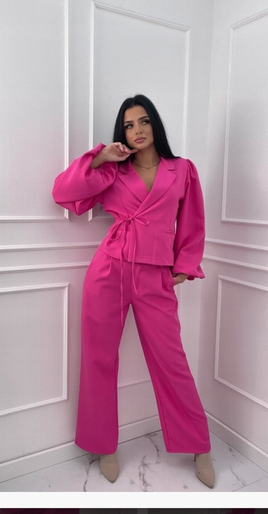 komplet damski ,żakiet z szerokimi spodniami ,elegancki garnitur , komunia