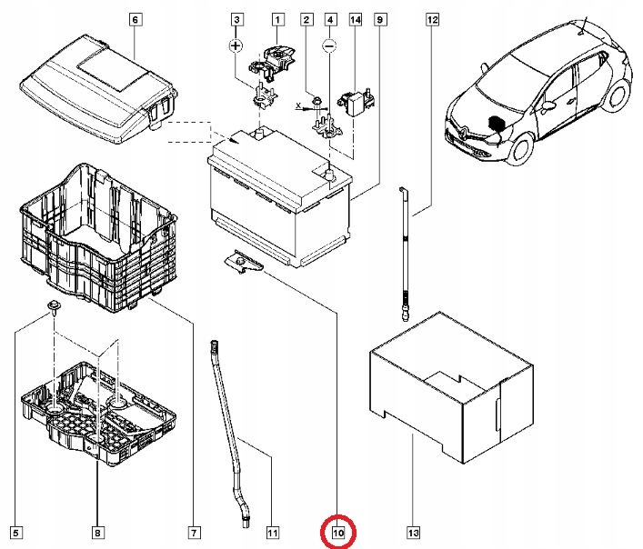 Купить Держатель аккумулятора RENAULT DACIA ORIGINAL: отзывы, фото, характеристики в интерне-магазине Aredi.ru