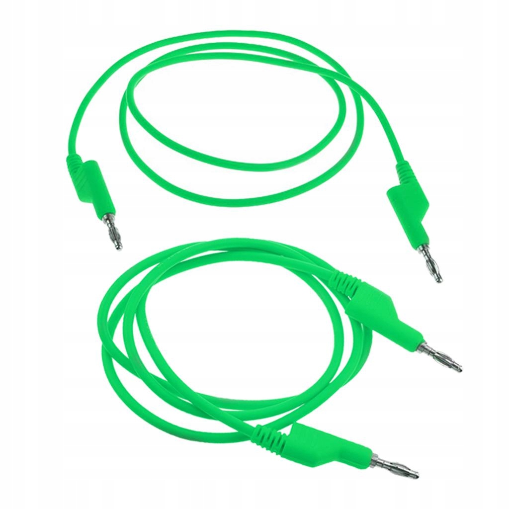2 Stackable 4mm Plug lead Silicone Testing Green