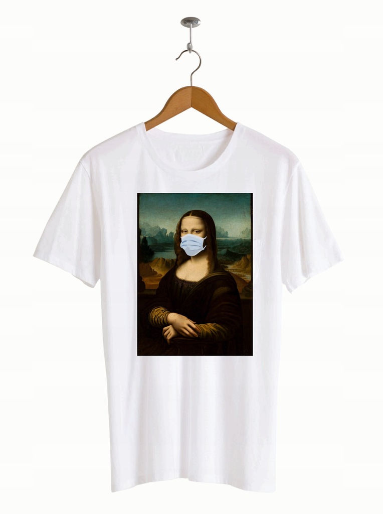 KOSZULKA Męska Mona Lisa maseczka ANTYSMOG wirusXL