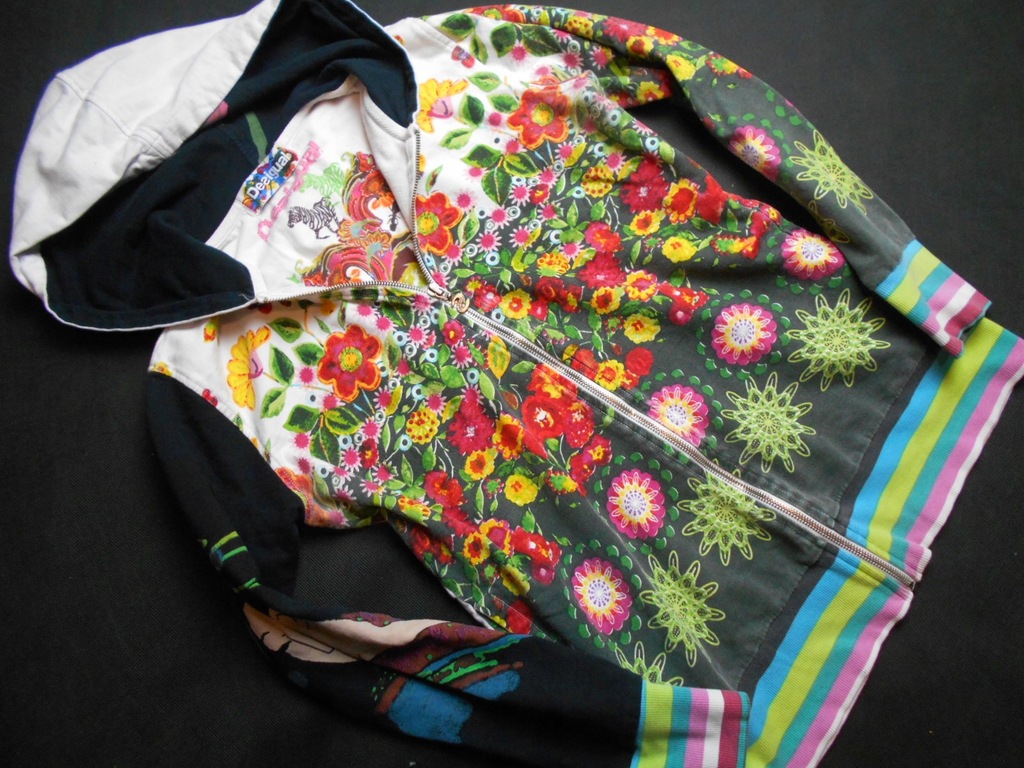 DESIGUAL bluza kwiaty kolorowa L