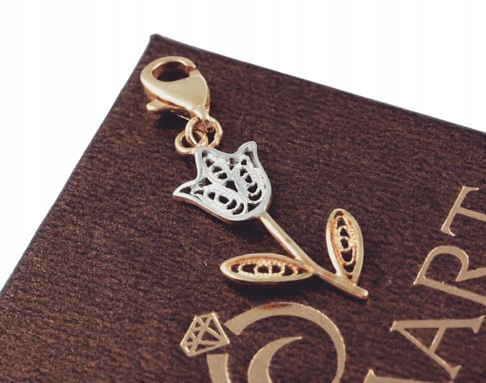 Charms TULIPAN kwiat Złoto 333 8cT