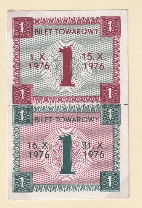 Kartki, cukier, 2 x 1 kg , X 1976