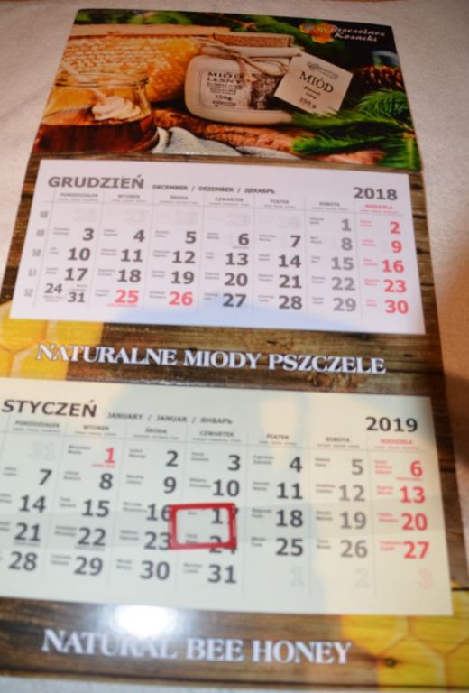 Kalendarz - Trójdzielny