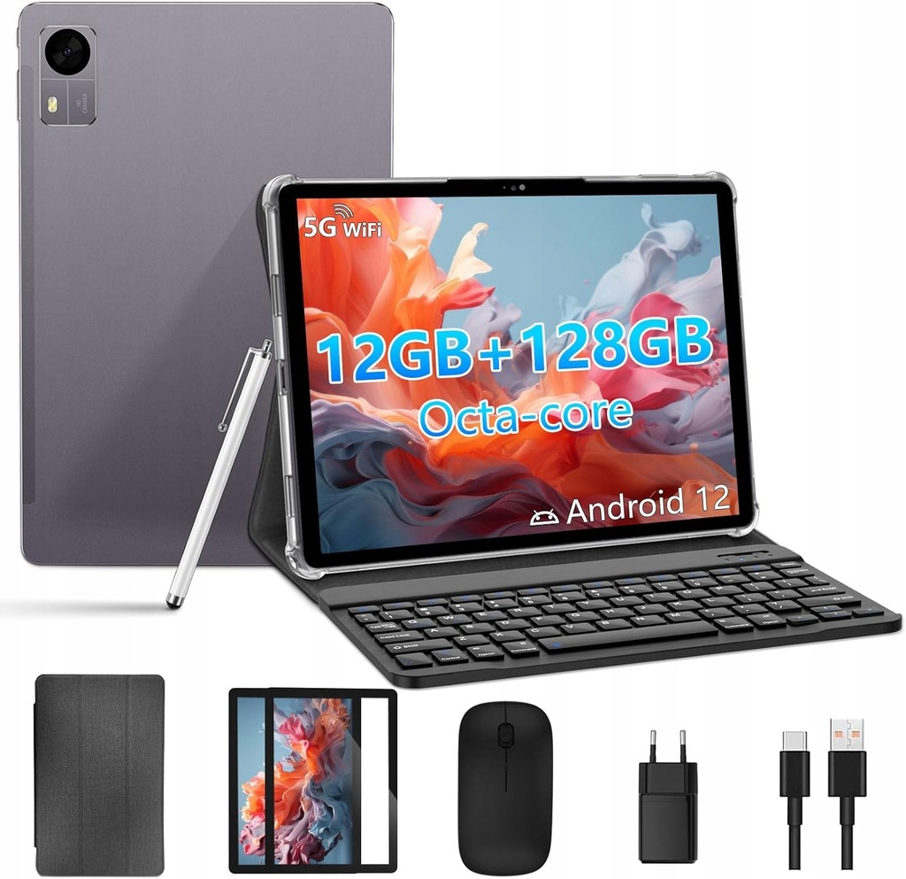 Tablet JIKOCXN C1, 10,1'', 12 GB RAM+128 GB ROM (1TB TF), 1280x800, szary