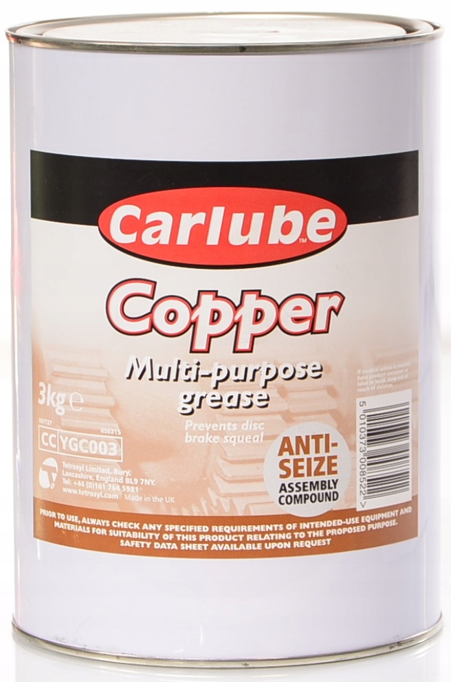 Smar miedziany CARLUBE Copper grease 3kg miedziowy