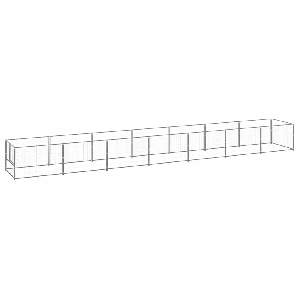 Kojec dla psa, srebrny, 7 m², stalowy