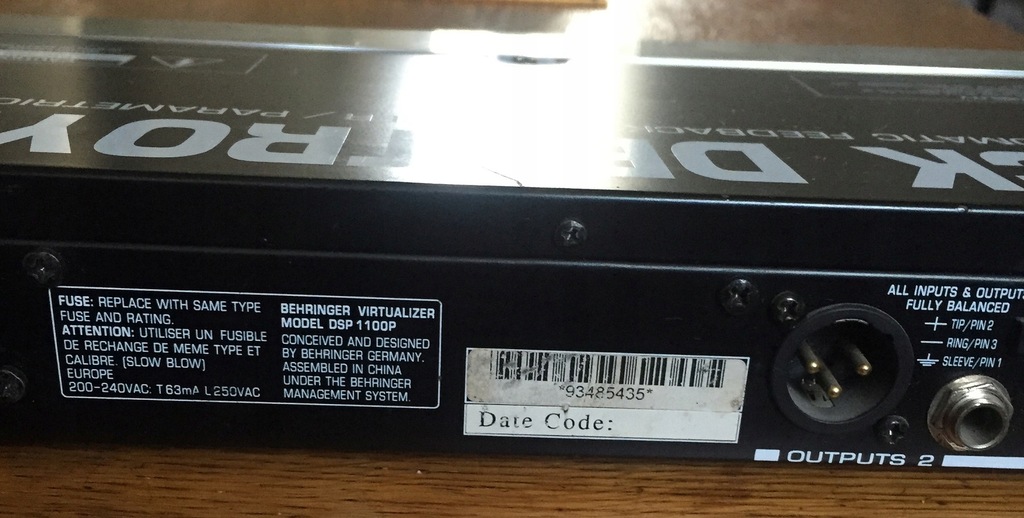 Behringer Feedback Destroyer PRO DSP 1100 P - 8353468389