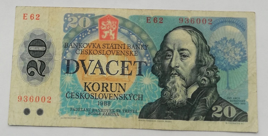 Czechy 20 koron 1988