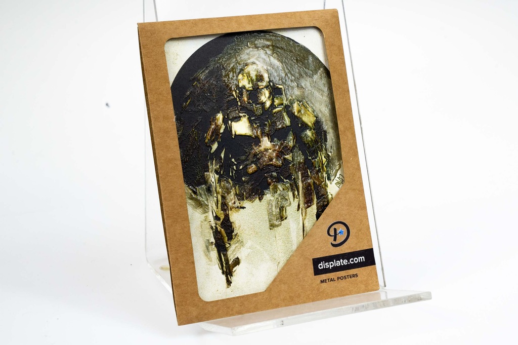 Displate Metal Poster Halo Game - Illustrations Master Chief Golden S
