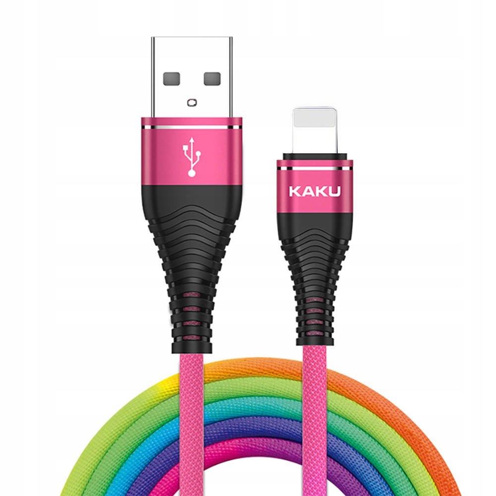 KABEL USB TĘCZA KOLORY TĘCZOWY do APPLE IPHONE
