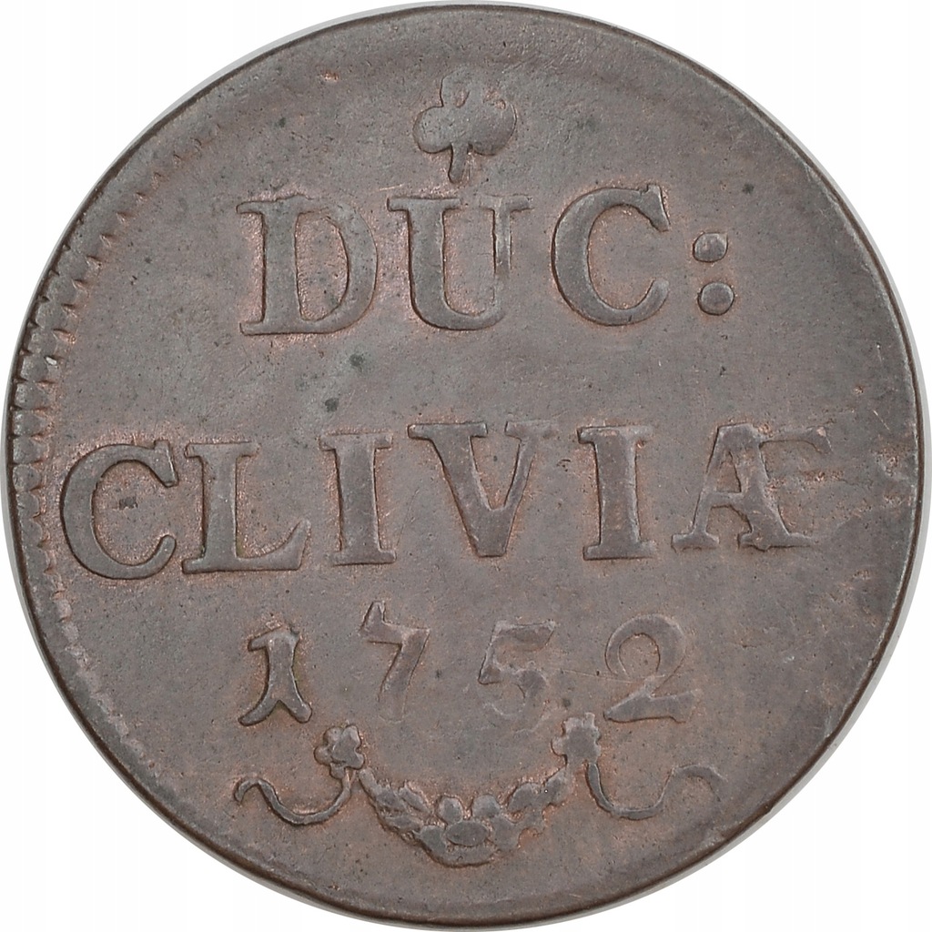 7.CLEVE, FRYDERYK II, DUIT 1752