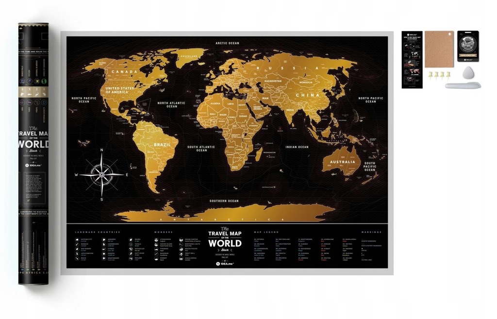 MAPA ZDRAPKA ŚWIAT TRAVEL MAP BLACK WORLD (KSIĄŻKA