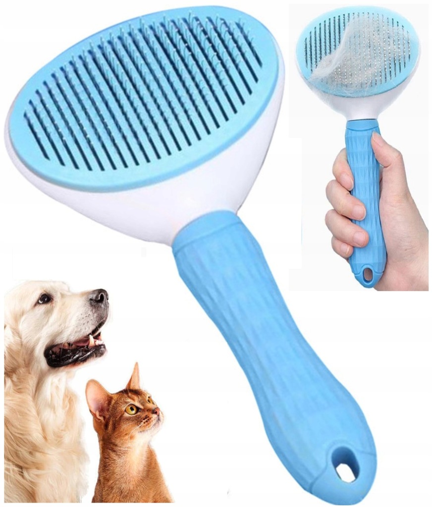 SZCZOTKA DO USUWANIA SIERŚCI DLA PSA KOTA ZGRZEBŁO CZESANIA SAMOCZYSZCZĄCA