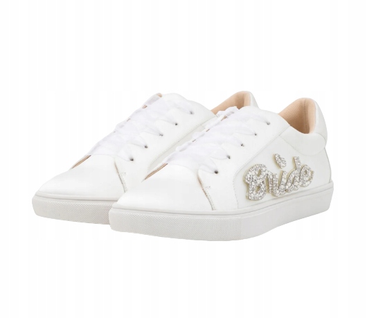 MD białe trampki niskie buty ślubne BRIDE Blue by Betsey Johnson Sneakersy