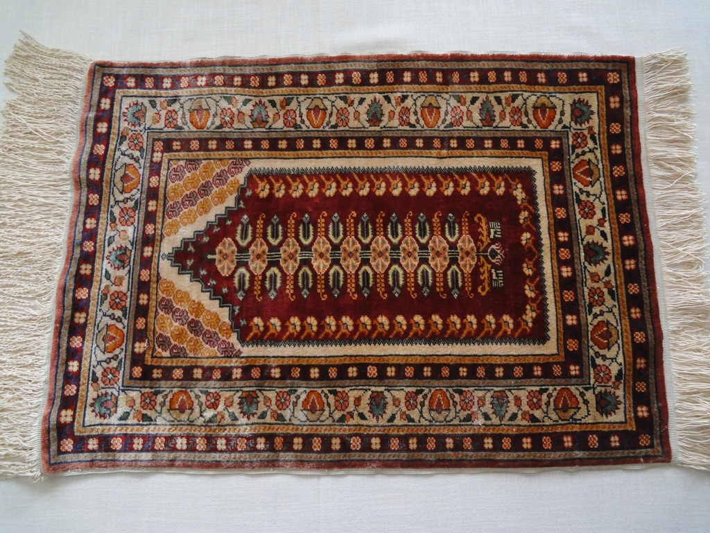 KAYSERI jedwabny dywan modlitewny 0,56 / 0,40 vtg