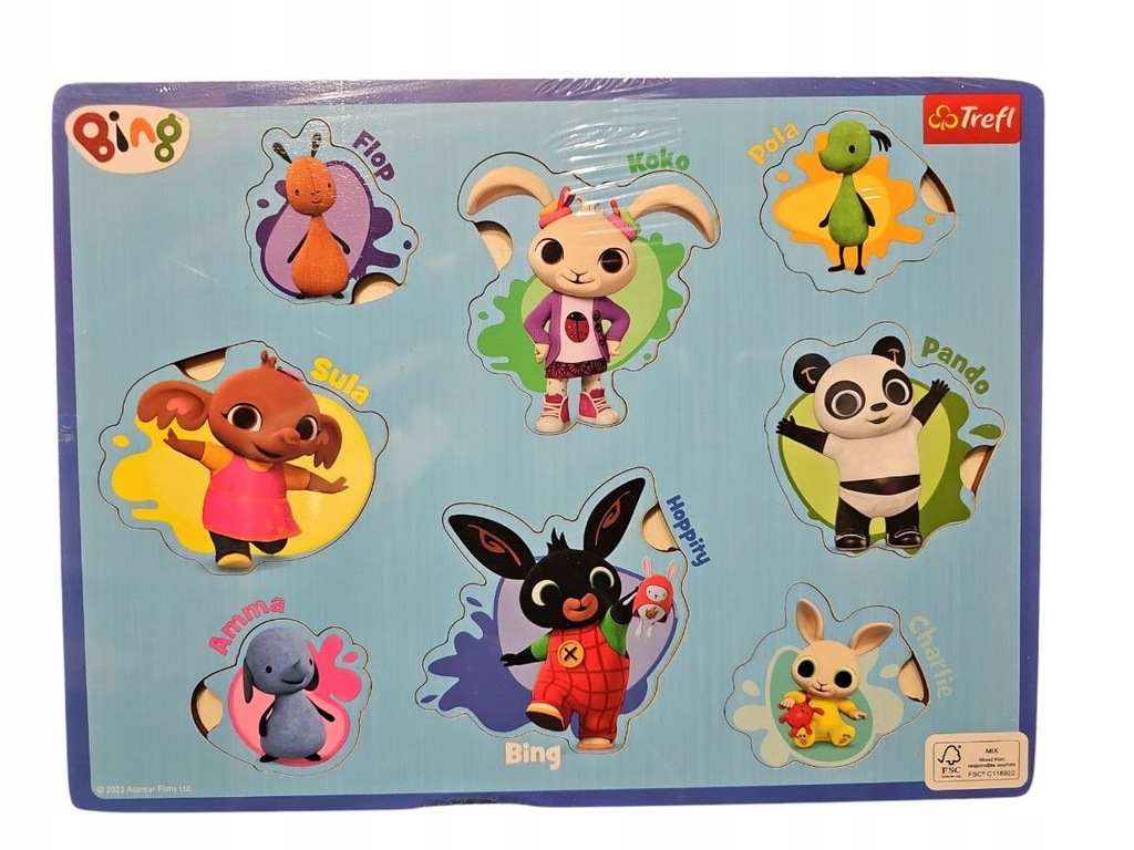Drewniane Puzzle Zwierzątka Bing Trefl 18m+