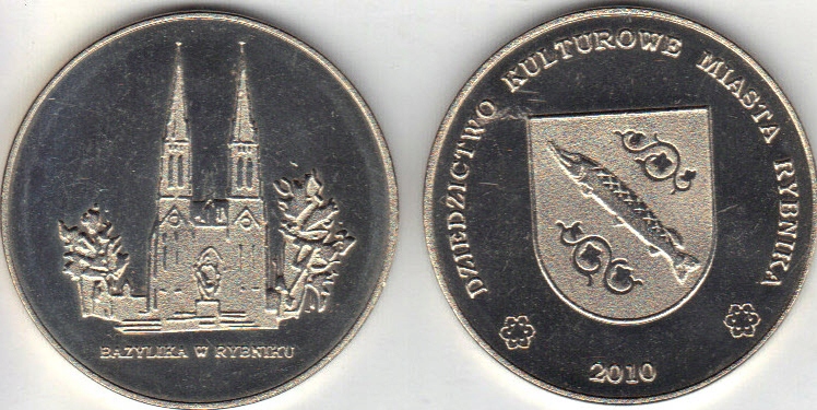 Medal - RYBNIK - Bazylika - Herb - 2010r,