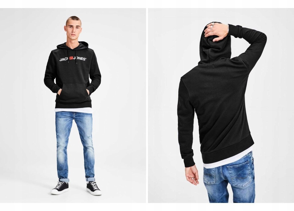 H006B18 Jack & Jones BLUZA Z KAPTUREM LOGO XXL