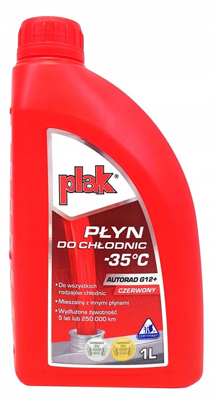 PLAK AUTORAD Płyn do chłodnic G12+ czerwony 1 litr