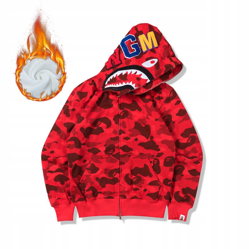 Bluza Bape typu Shark kangur zielona moro kangur 1 12765813451