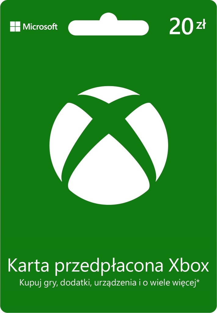 Xbox Karta Przedpłacowa Voucher 20zl