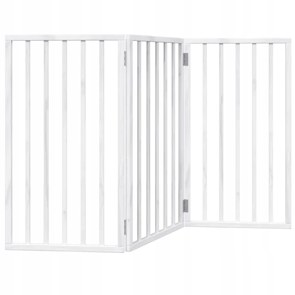 Składana bramka zabezpieczająca dla psa, 3 panele, biała, 150cm