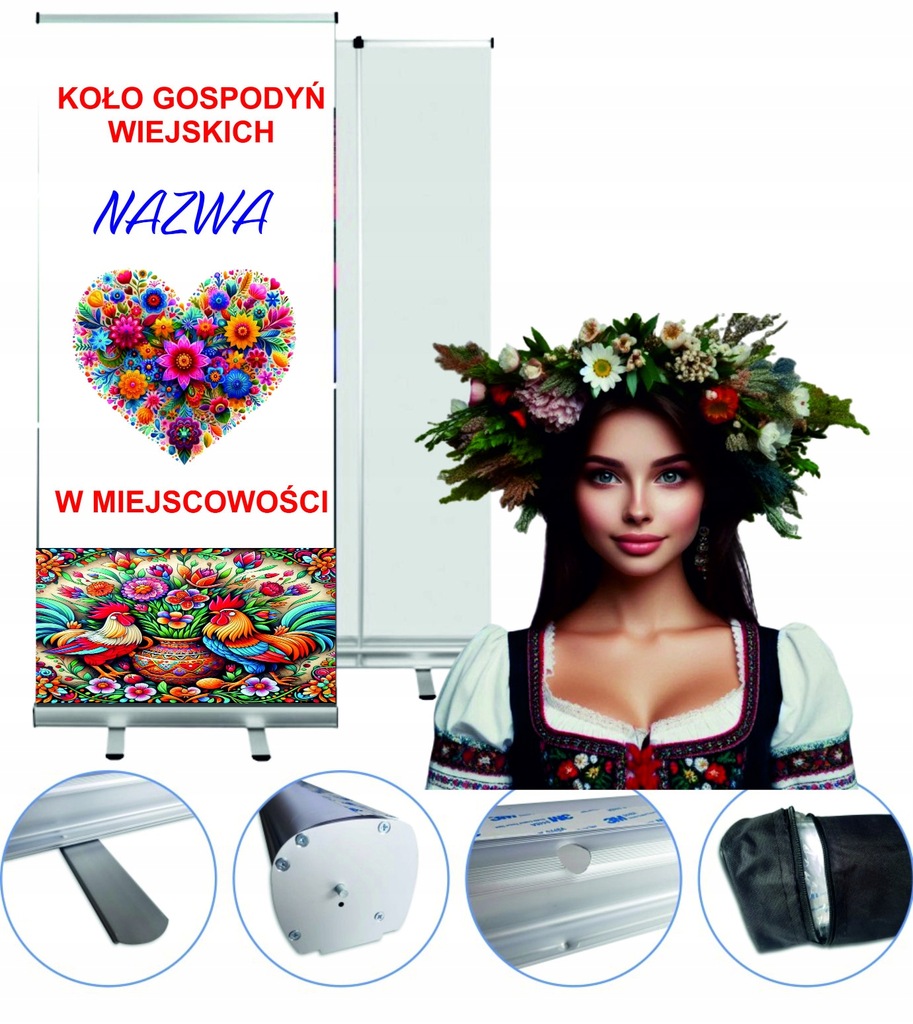 ROLLUP z wydrukiem KGW roll-up baner 85x200 dla Koło Gospodyń Wiejskich