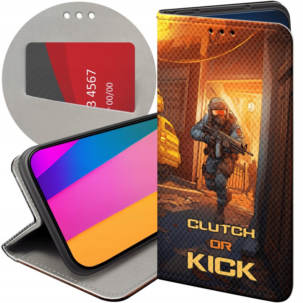 ETUI Z KLAPKĄ DO SAMSUNG GALAXY A54 5G WZORY CS GO COUNTER-STRIKE FUTERAŁ