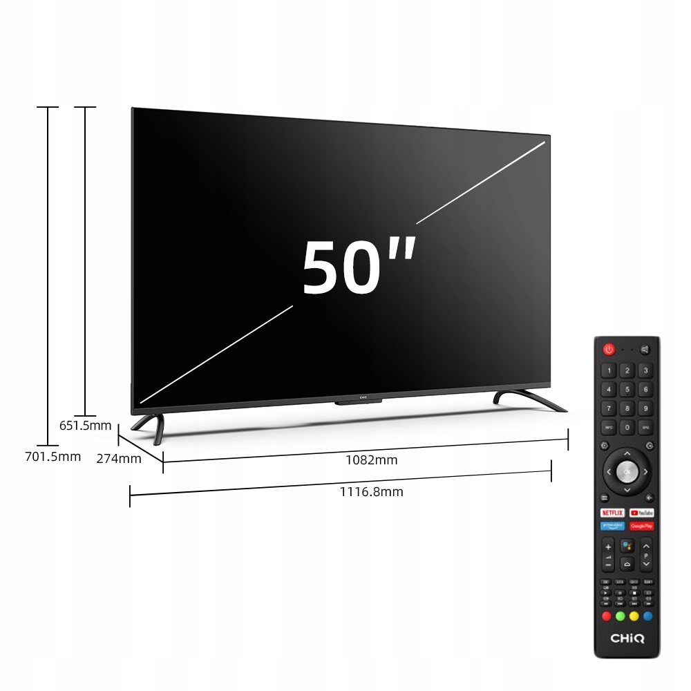 Купить ТВ 50 CHiQ U50G7PF Smart TV Android DVB-T2: отзывы, фото и ...