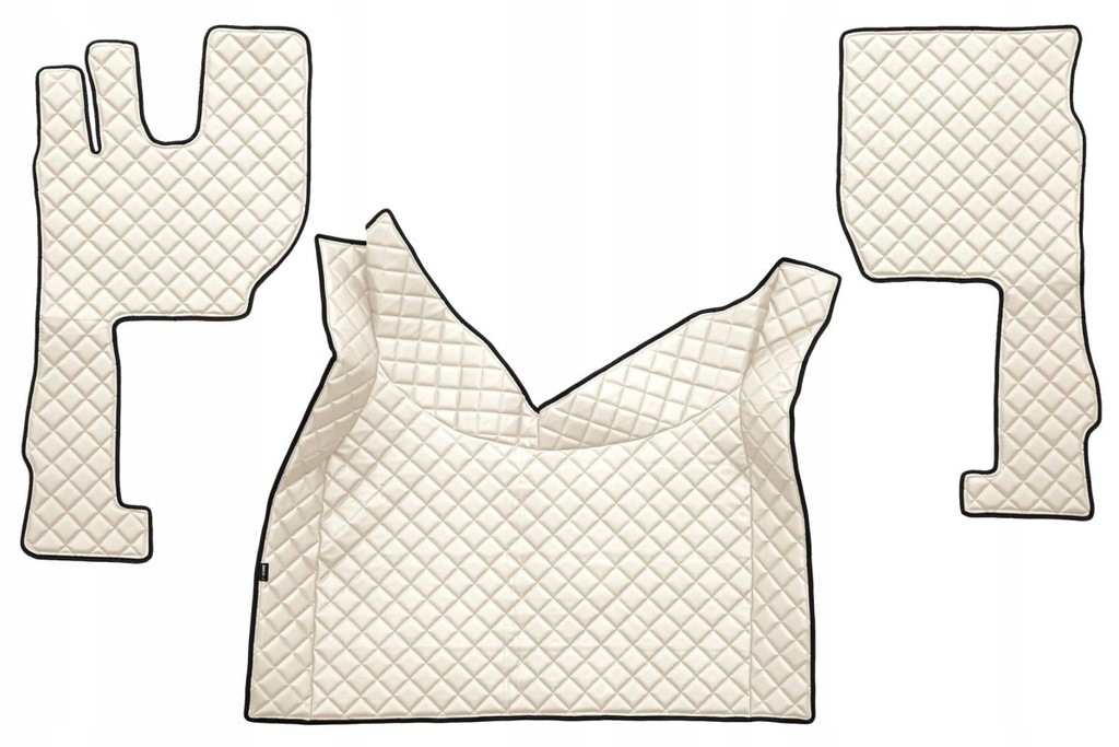 F-CORE Dywaniki podłogowe EKO-Skóra pikowana (3 szt.) Szampański fotel pasa