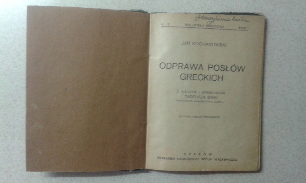 Odprawa Posłów Greckich Test Sprawdzający Odprawa posłów greckich - Kochanowski ** - 7877335163 - oficjalne