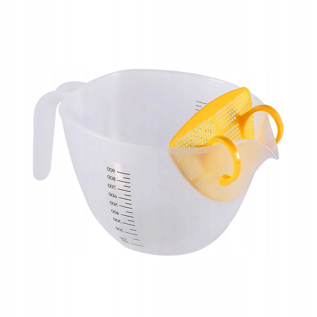 1000ml Practical Egg Liquid Mixing Cup Built-in Filter Plate Clear