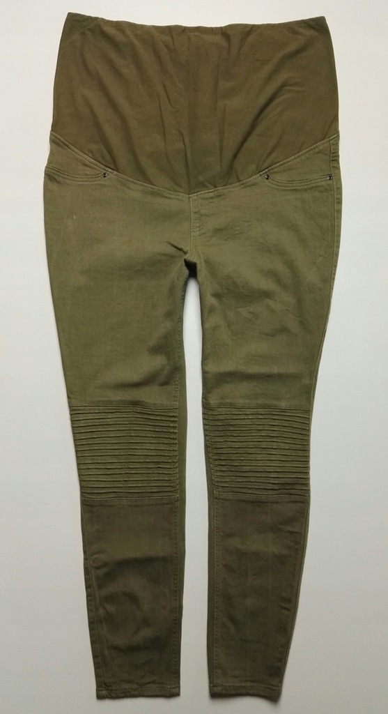 H&M MAMA_jeansy ciążowe khaki_3XL L74cm