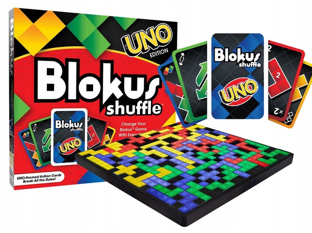 GRA RODZINNA BLOKUS SHUFFLE EDYCJA Z KARTAMI UNO OUTLET