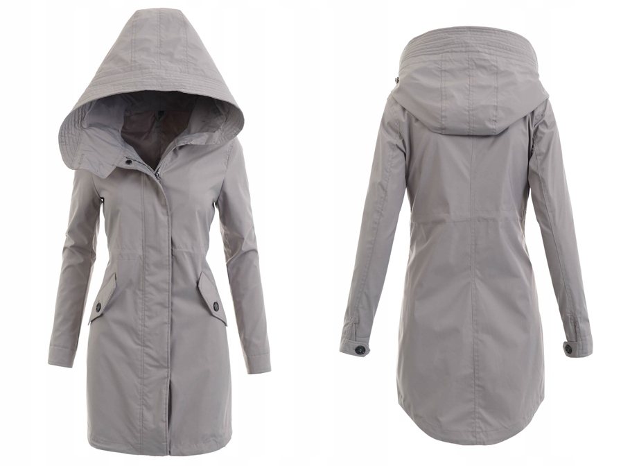 7758 Damska Parka Kurtka Wiosenna Beżowa S