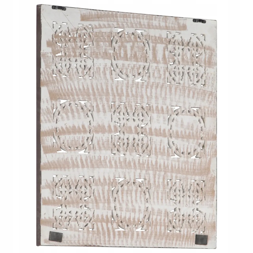 vidaXL Ręcznie rzeźbiony panel ścienny, MDF, 60x60x1,5 cm, brąz i biel
