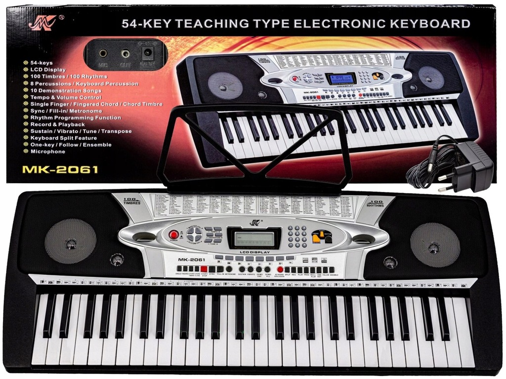 Keyboard MK-2061 - organy, zasilacz, mikrofon
