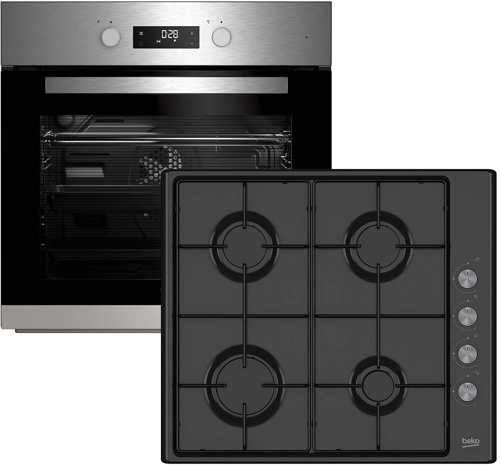 Zestaw BEKO BIE22301 czarn płyta gazowa HIZG64120S