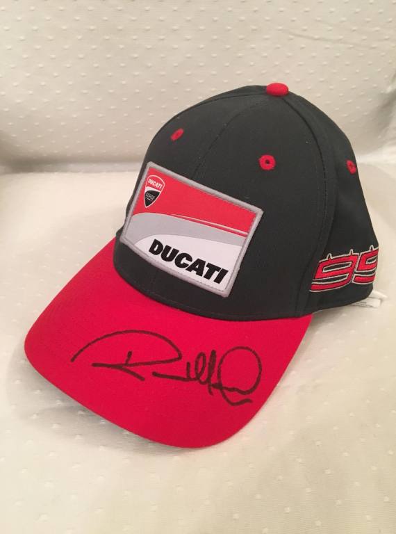 Czapka Ducati z autografem Randy Mamola