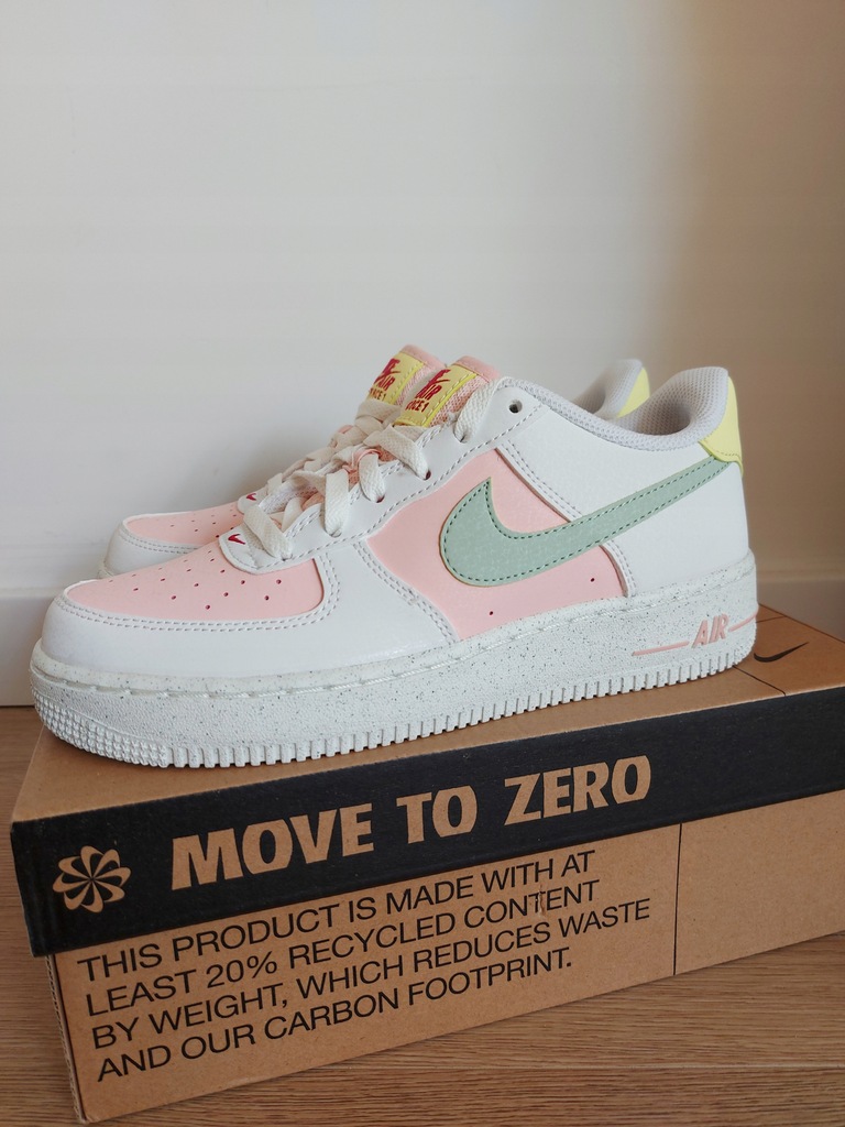 Buty Nike Air Force 1 Białe Różowe r.37.5
