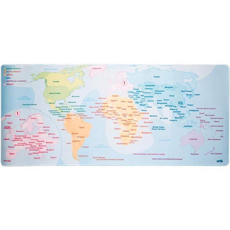 Mata gamingowa / na biurko Mapa świata XXL (koloro