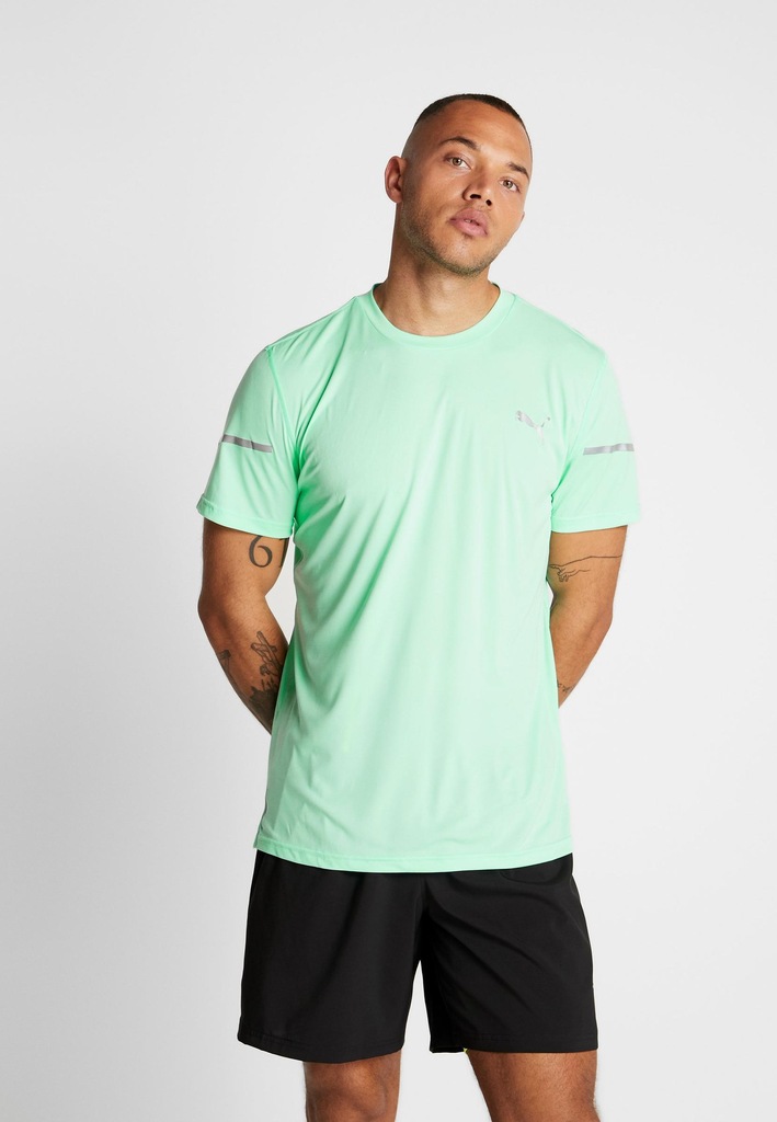 E3A102*PUMA ZIELONY T-SHIRT MĘSKI Z LOGO XL K00