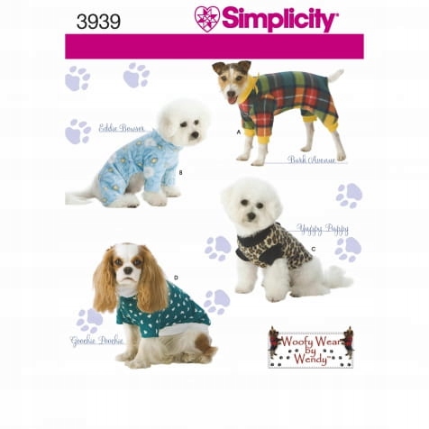 Ubranka dla psa - wykrój SIMPLICITY S3939