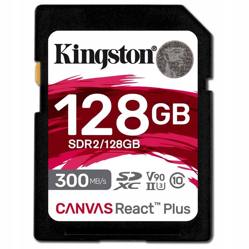 Karta pamięci Kingston Canvas React Plus 128GB SDXC UHS-II (300R/260W) (SDR