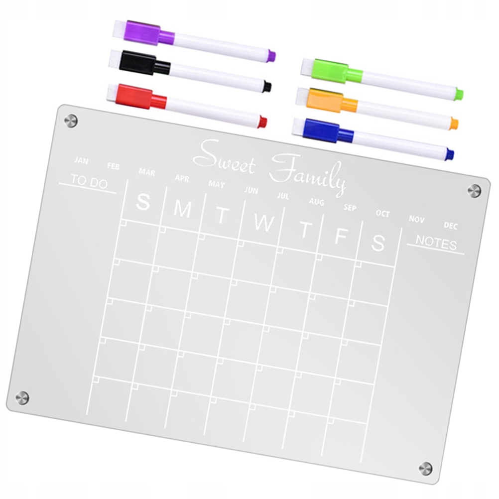 PLANSZA MAGNETYCZNA DO LODÓWKI AKRYLOWA PISZ CZYŚĆ ZESTAW