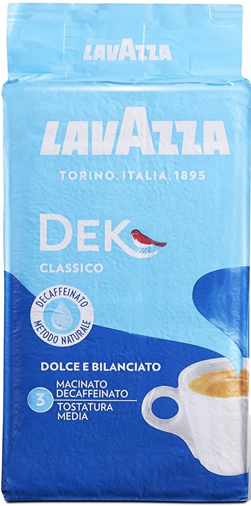 KAWA Lavazza mielona Bezkofeinowa DEK CLASSICO 250gr