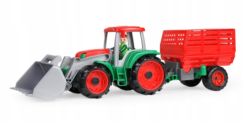 Lena Truxx Traktor z przyczepą do siana solidny wytrzymały dla dzieci