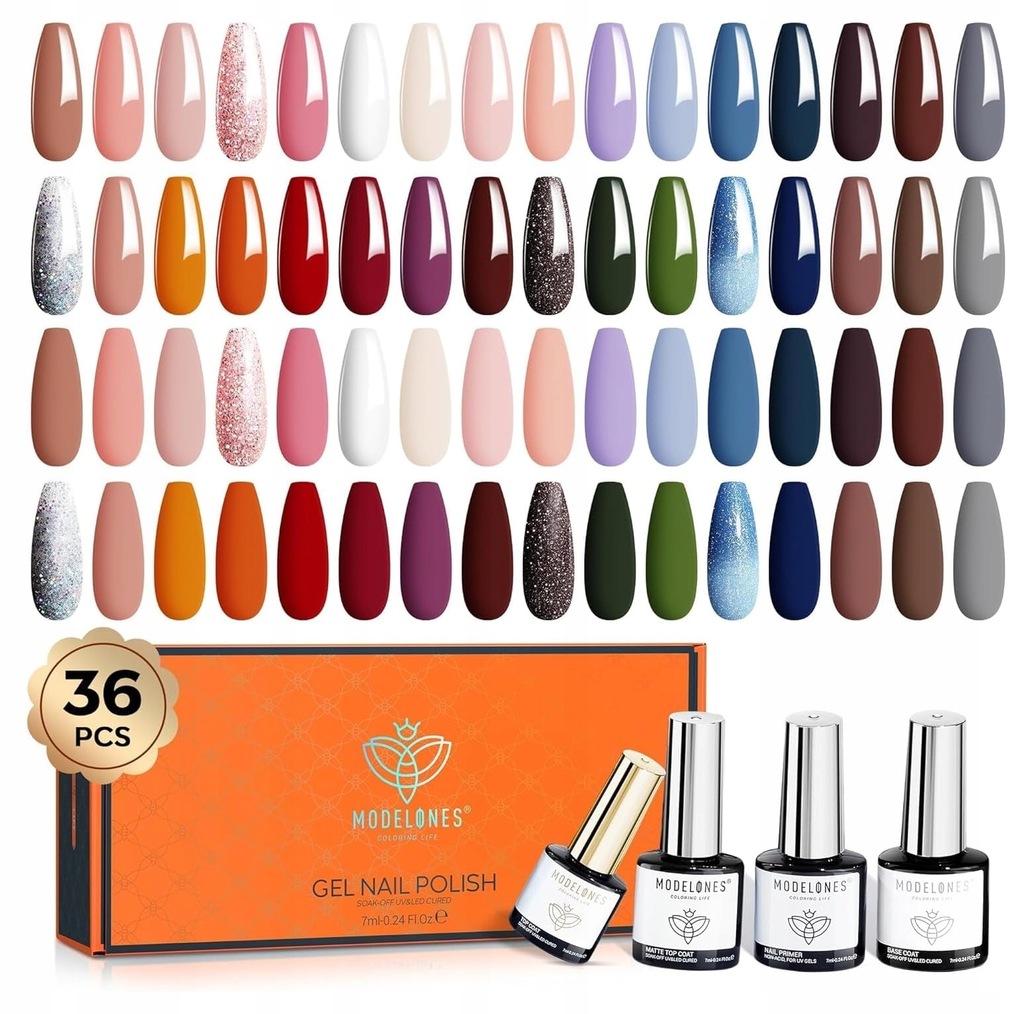 modelones 36 Pcs Zestaw Lakierów żelowych do Paznokci