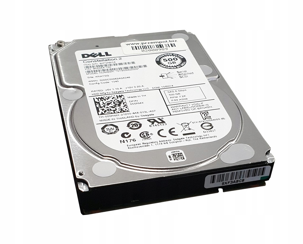 Dell 500GB SAS 6 Gbps 16MB 2,5" 055RMX